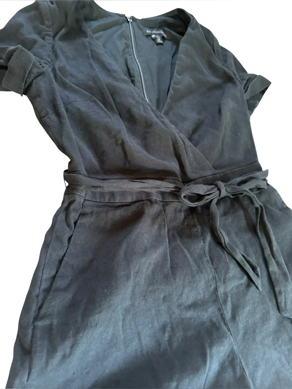 Banana Republic Black Linen Cotton Blend Romper Womens Size 2 Petite